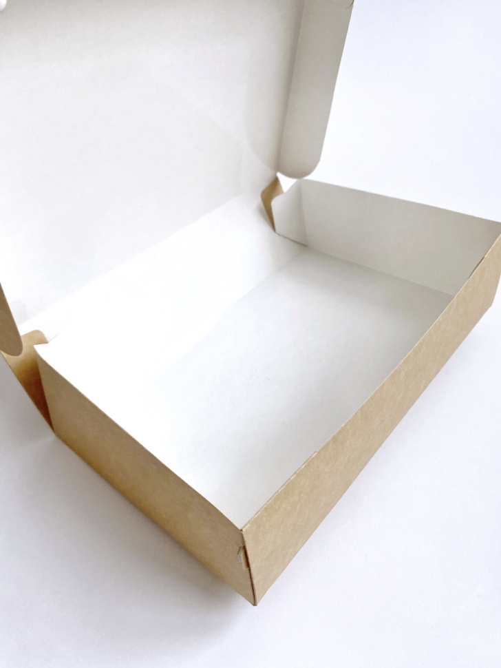 Коробка крафт-картона 23х14х6 см., бежевая