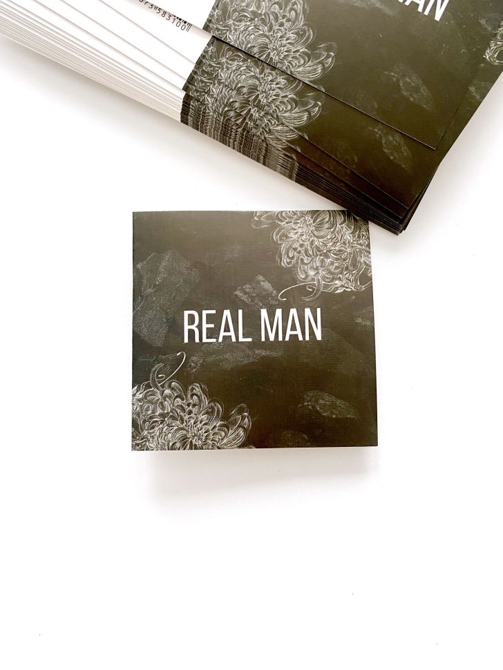 Открытка Real man, 7х7 см.  