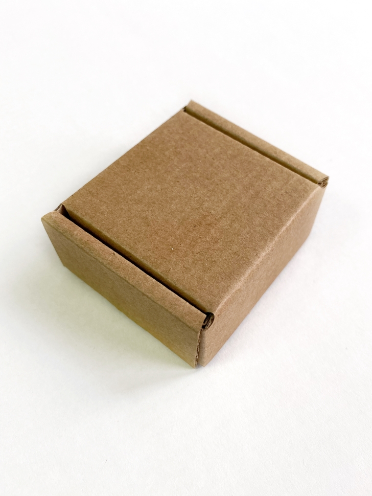 Коробка 5х5х2,5 см, бурая, самосборная, микрогофрокартон