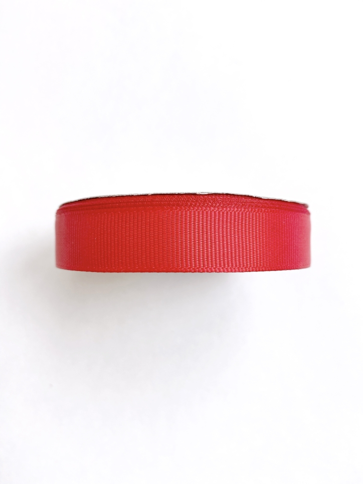 Репсовая лента, 15 мм, красная, цвет 8