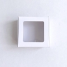 Коробка с окном 11х11х4,5 см, белая, самосборная, крафт картон  