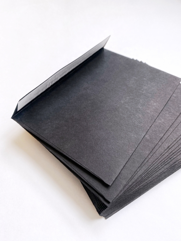 Конверт бумажный С6, 114х162 мм, черный