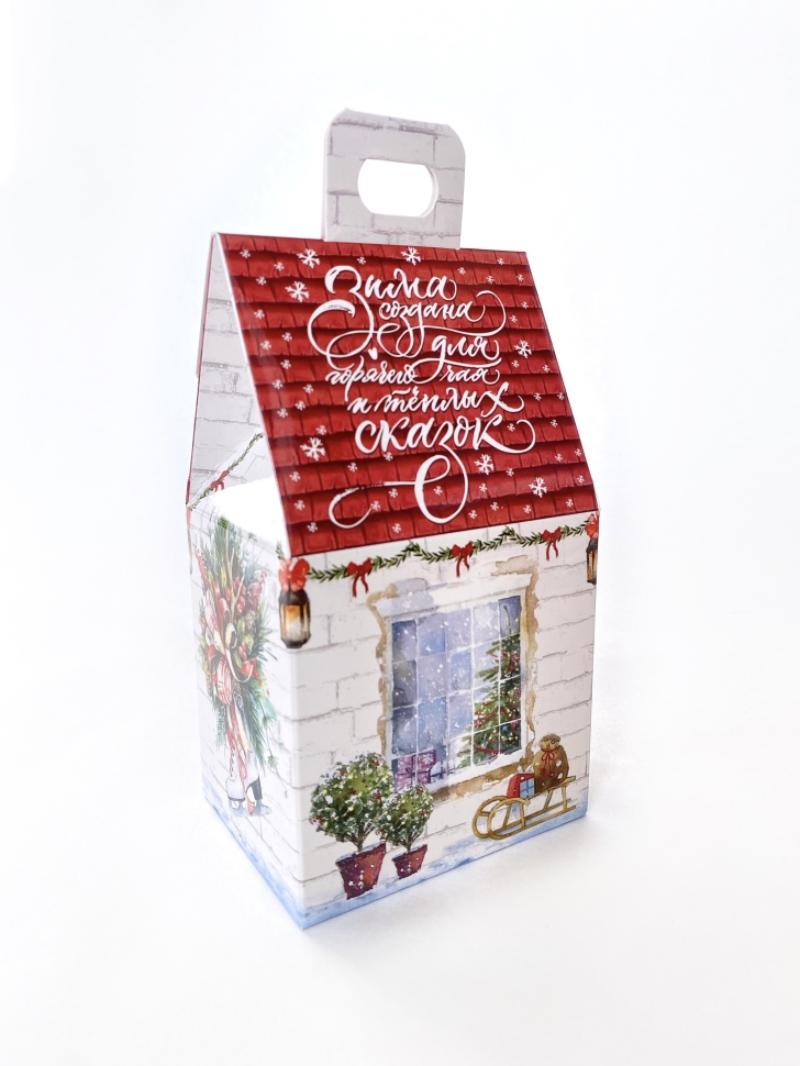 Коробка для конфет «Домик теплая сказка» 16,5х7х9 см, самосборная, мелованная бумага