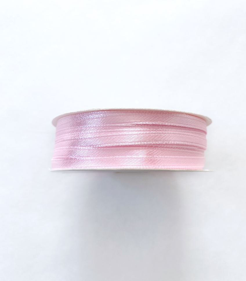 Атласная лента, 3 мм, светло-розовая
