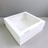 Коробка крышка+дно с окном 25х25х10 см. белая
