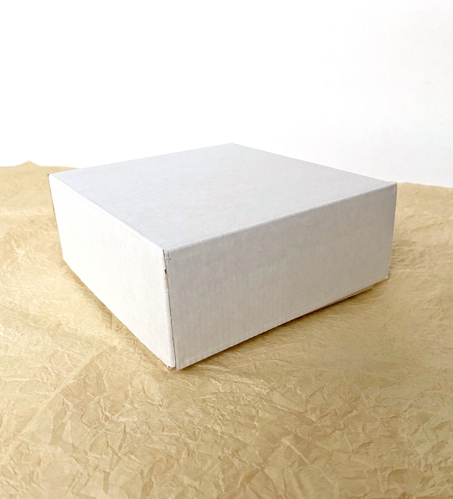 Коробка крышка+дно 14,5х14,5х6 см, белая, самосборная, микрогофрокартон 