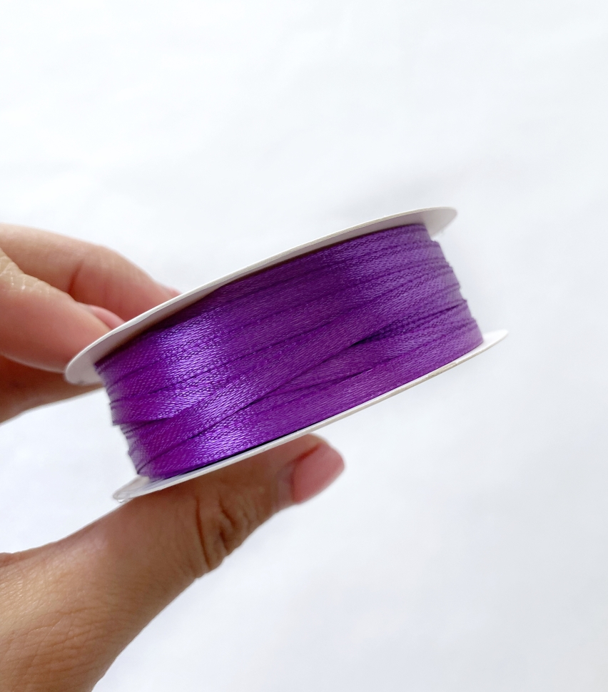 Атласная лента, 3 мм, фиолетовая